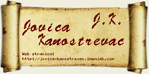 Jovica Kanostrevac vizit kartica